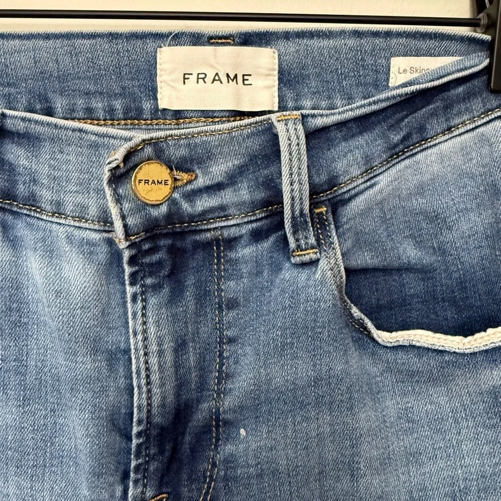 FRAME Women's Le Skinny de Jeanne‎ Crop Jeans Denim Blue Wash Size 28